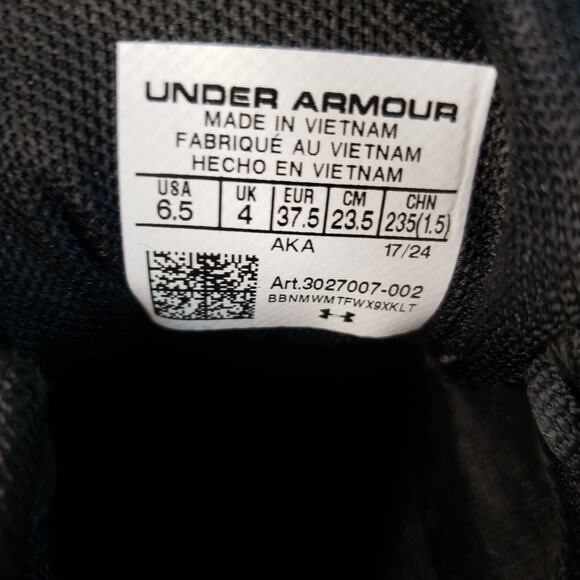 Under Armour Charged Surge 4 Womens 6.5 Black Athletic Running Sporty - Picture 7 of 8